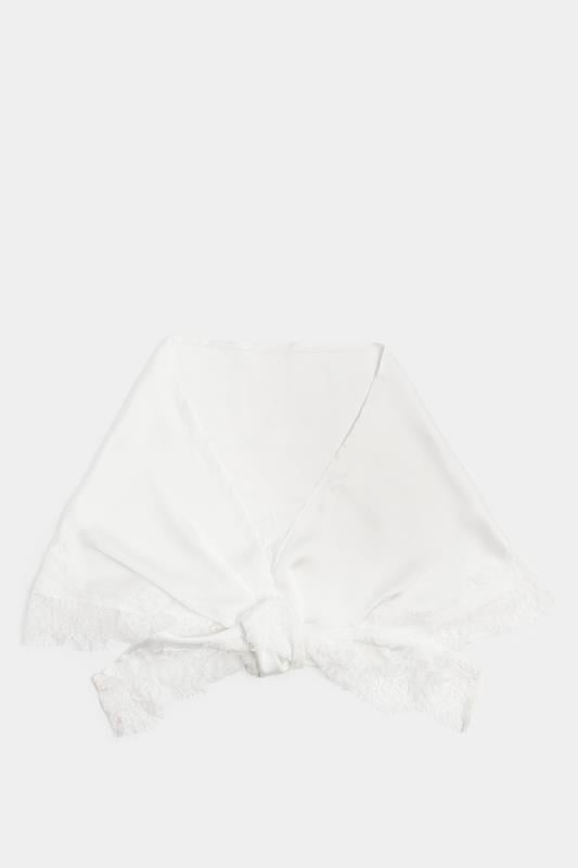 YOURS Curve White Lace Satin Scarf