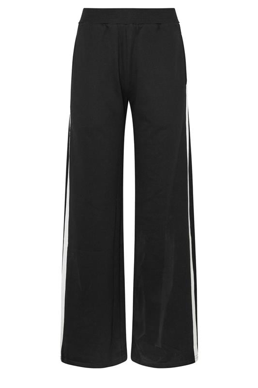 LTS Tall Black Ribbed Striped Wide Leg Joggers | Long Tall Sally 6