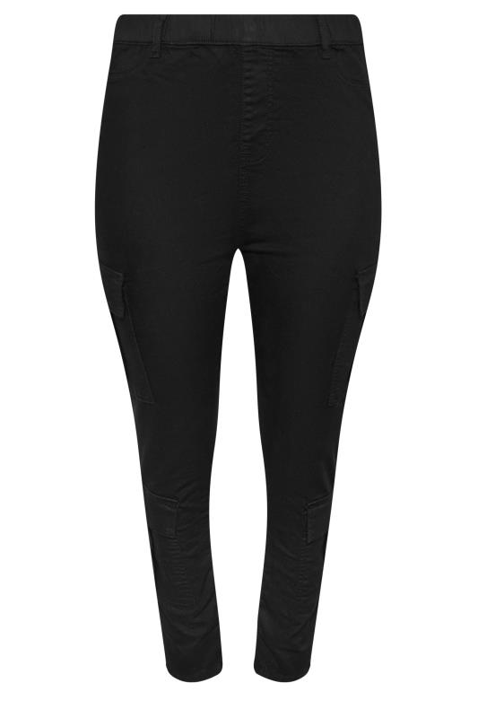 YOURS Plus Size Black Cargo Pocket Jeggings | Yours Clothing 5