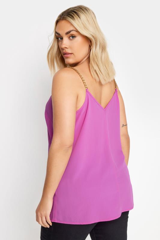 LIMITED COLLECTION Plus Size Purple Chain Strap Cami Top | Yours Clothing 3