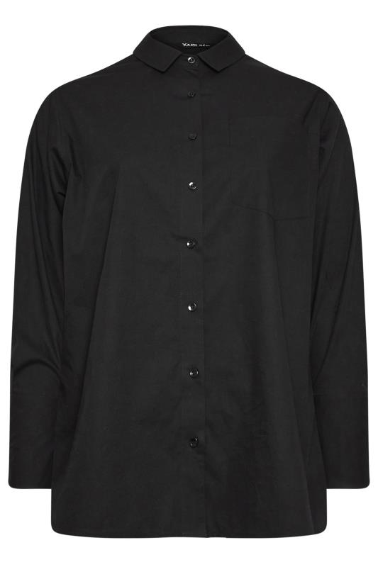 YOURS Plus Size Black Oversized Cotton Shirt | Yours Clothing 5