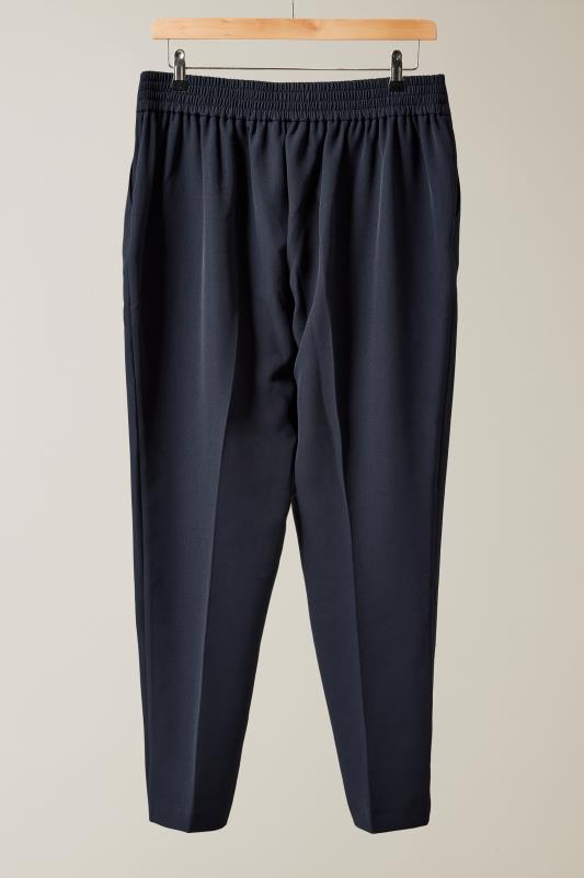 EVANS Plus Size Navy Blue Tapered Tailored Trousers | Evans 6