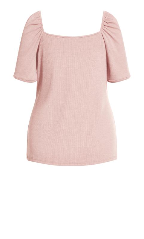 Evans Dusty Rose Pink Ribbed T-Shirt 5