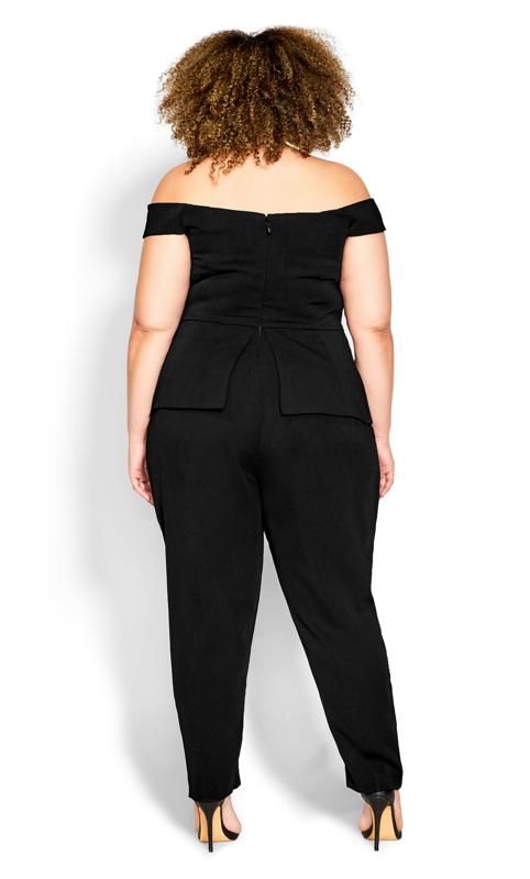 Plus Size Sexy Tux Jumpsuit Black 2
