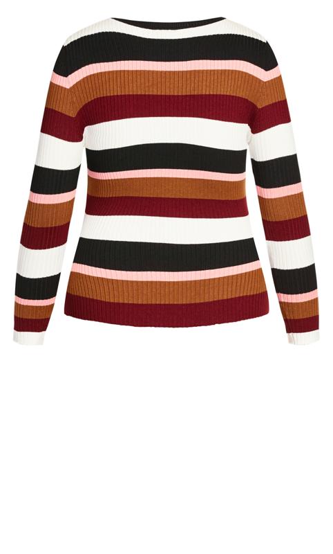 Ribbed Stripe Red Sweater 3