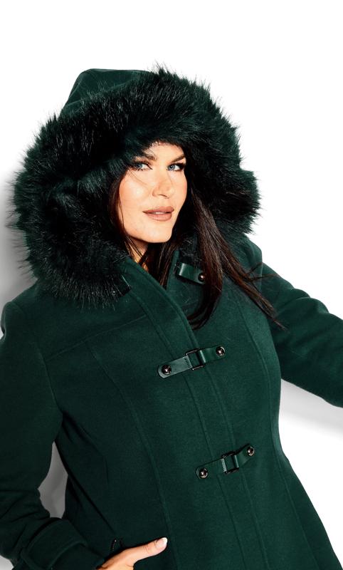 Green Wonderwall Faux Fur Hood Coat 6