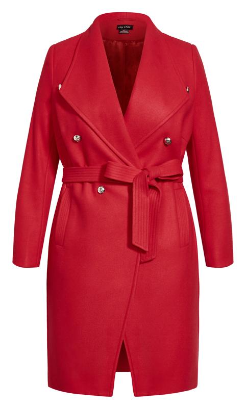City Chic Red Military Coat 7