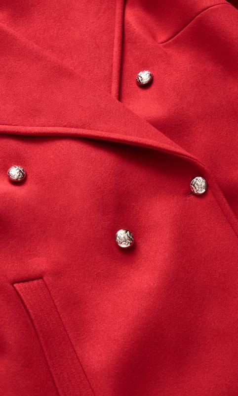 City Chic Red Military Coat 9