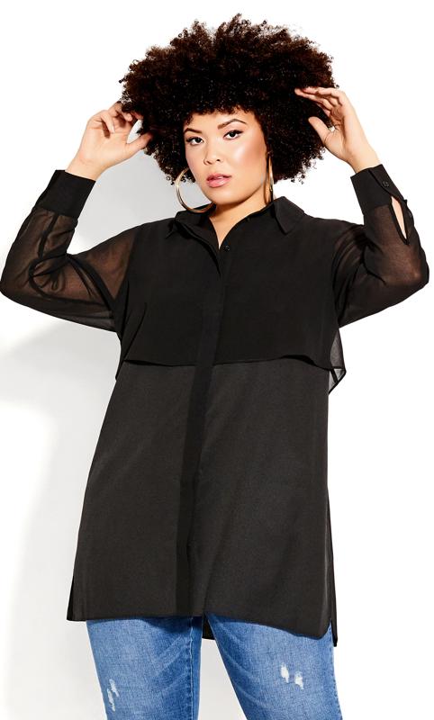 Evans Black Sheer Shirt 3