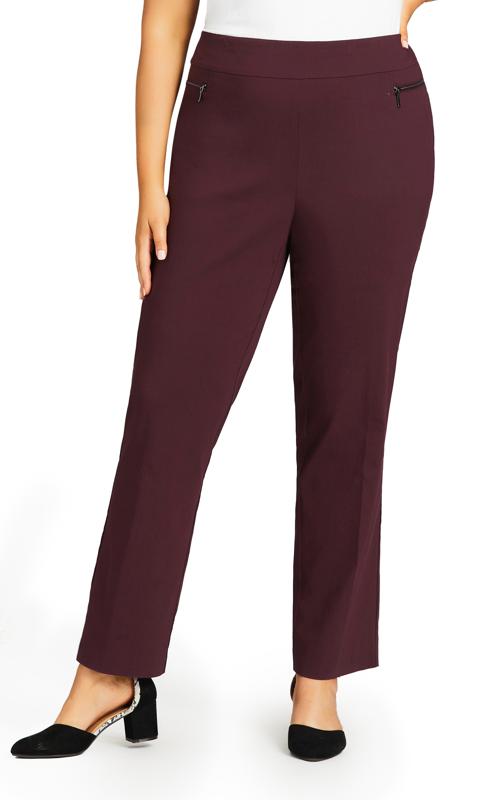 New in Package Rich Burgundy WOMAN WITHIN Size 34W Ponte Pants W/Pockets