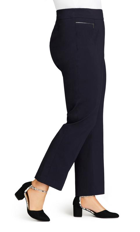 Super Stretch Zip Pocket Straight Leg Tall Length Navy Blue Trouser 5