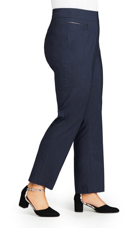Avenue Blue Super Stretch Zip Trousers 5