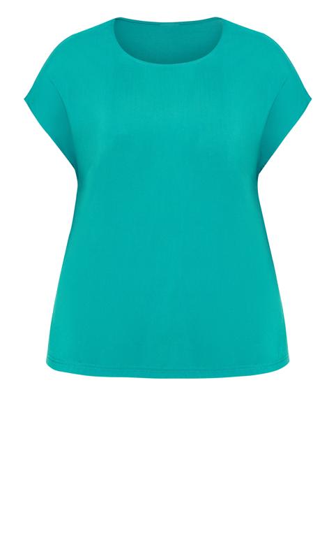 Evans Jade Green Split Side T-Shirt 4