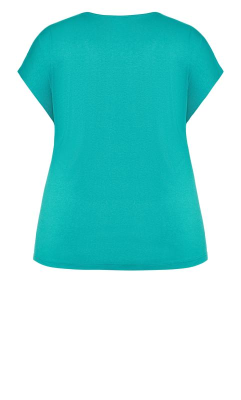 Evans Jade Green Split Side T-Shirt 5