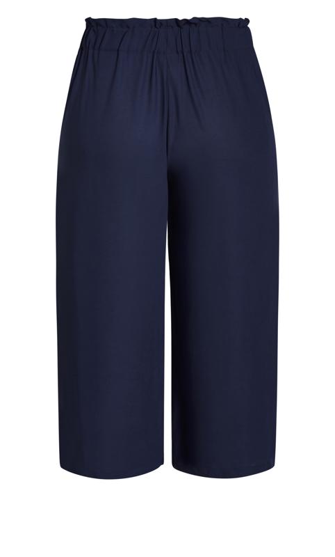 Easy Navy Belted Crop Trouser 3