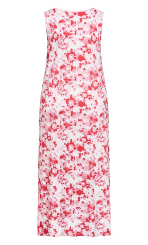 Plus Size Print Maxi Sleep Dress Pink Tie Dye 3