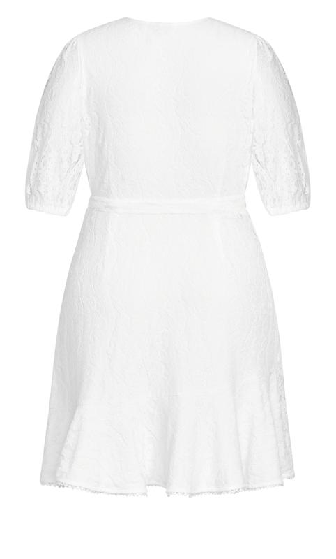 White Faux Wrap Sweetie Sleeve Dress 5