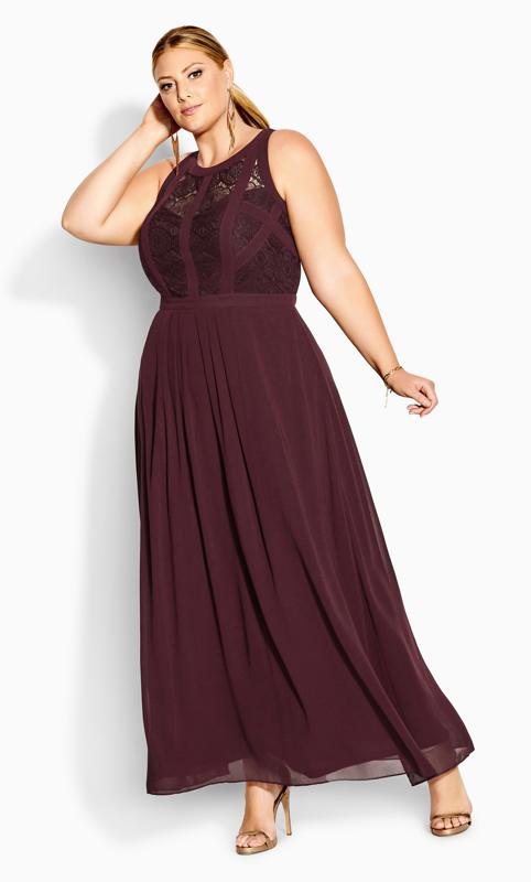 Red Panelled Bodice Maxi Dress  1