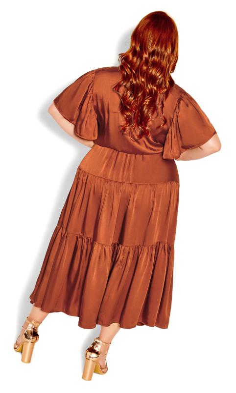 Tiered Sweetness V-Neck Sleeved Brown Wrap Maxi Dress 2