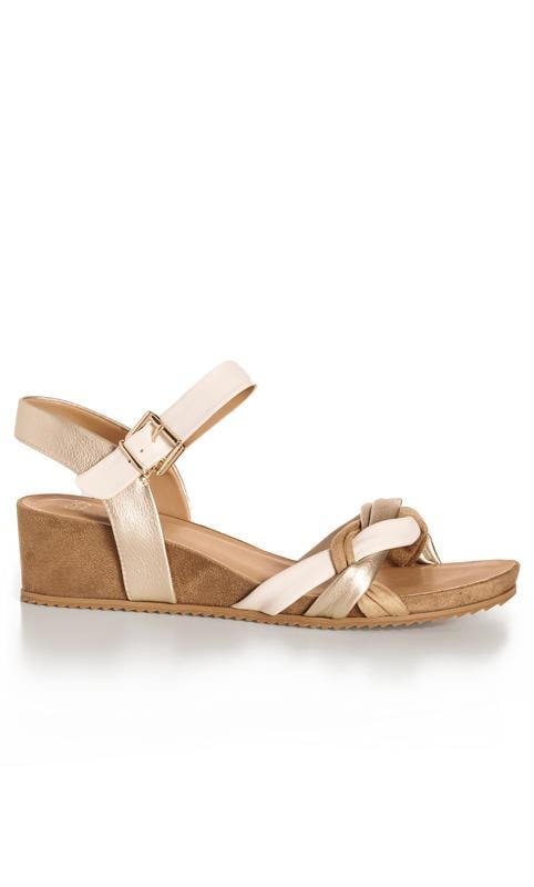 Plus Size  Evans Nude WIDE FIT Comfort Wedge