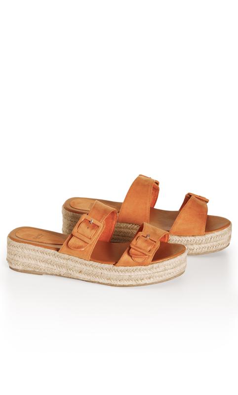 Two Strap Flatform Orange Sandal 6