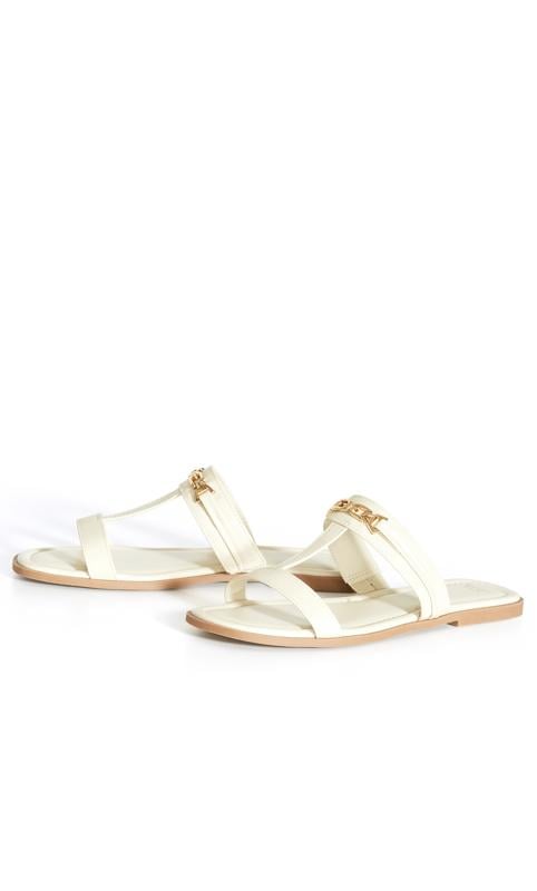 WIDE FIT Strappy Chain Slide - ivory 6