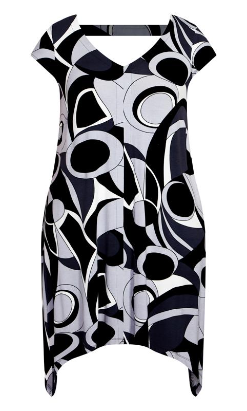 Knit Black Geo Print Dress 2