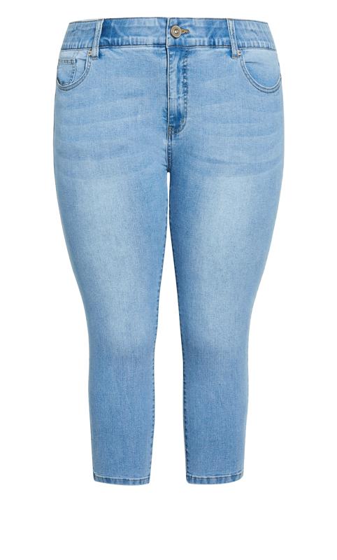 Aveology Light Blue Wash Cropped Skinny Jeans 3