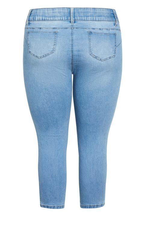 Aveology Light Blue Wash Cropped Skinny Jeans 4