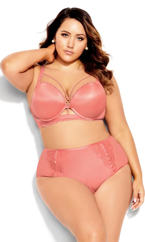 Plus Size  City Chic Coral Pink MARIAM Bra