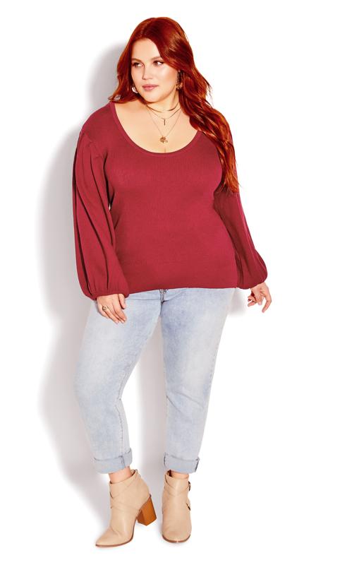 Evans Rouge Red Balloon Sleeve Jumper 3