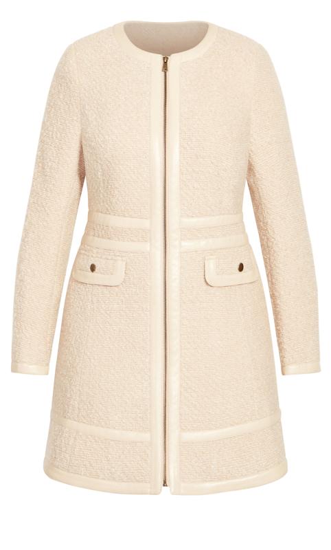 Avenue Neutral Faux Wool Zip Coat