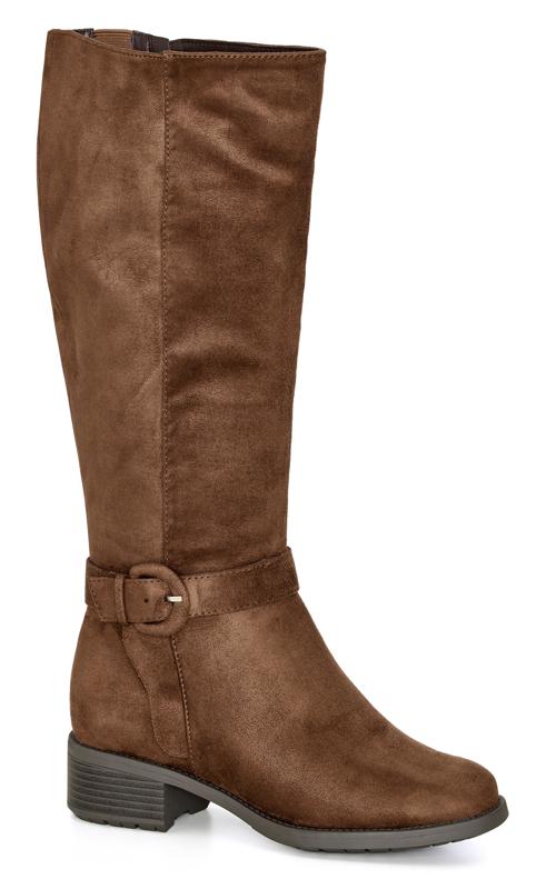 Plus Size  Evans Brown WIDE FIT Marlow Long Boot