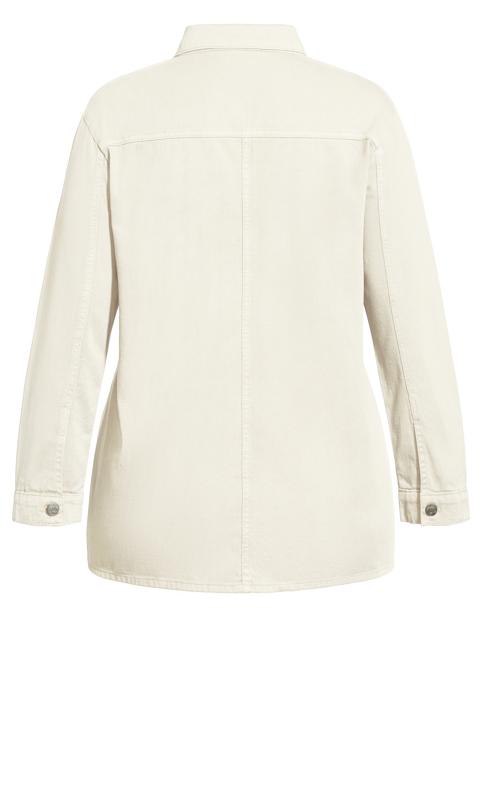 Twill Plain Jacket Off White 8