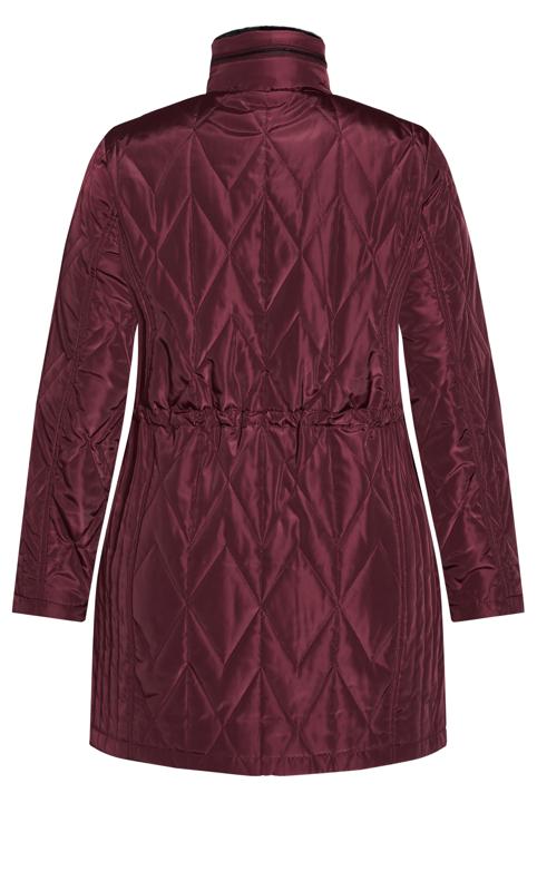 Evans Red Quilted Parka Coat 3