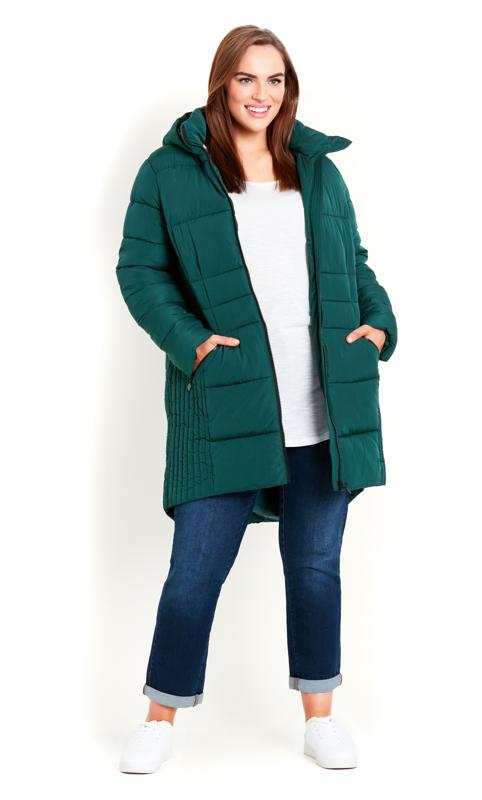 Contrast Zip Green Coat 7