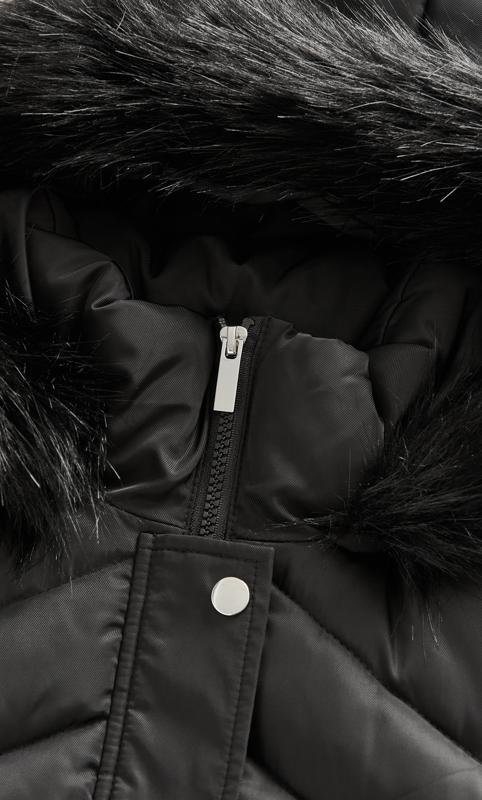 Evans Black Panelled Coat | Evans 10