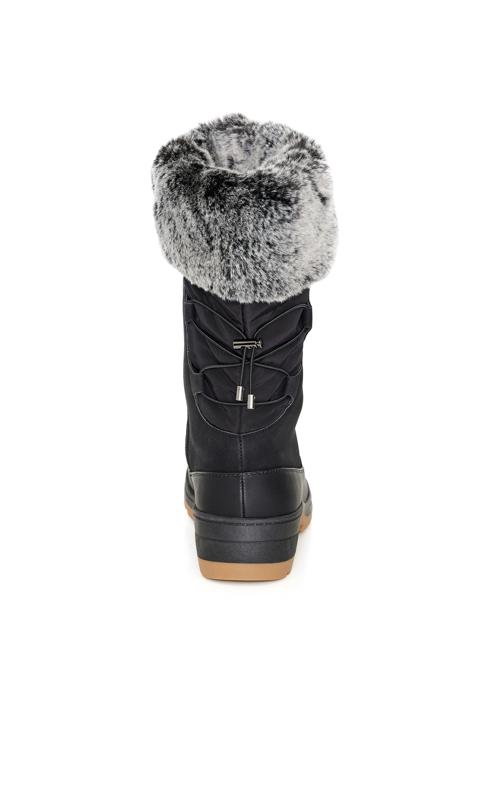Avenue WIDE FIT Black Faux Fur Lined Snow Boots 3