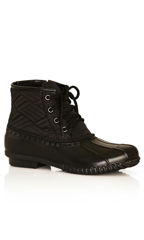Mona Wide Fit Black Quilted Weather Boot 1