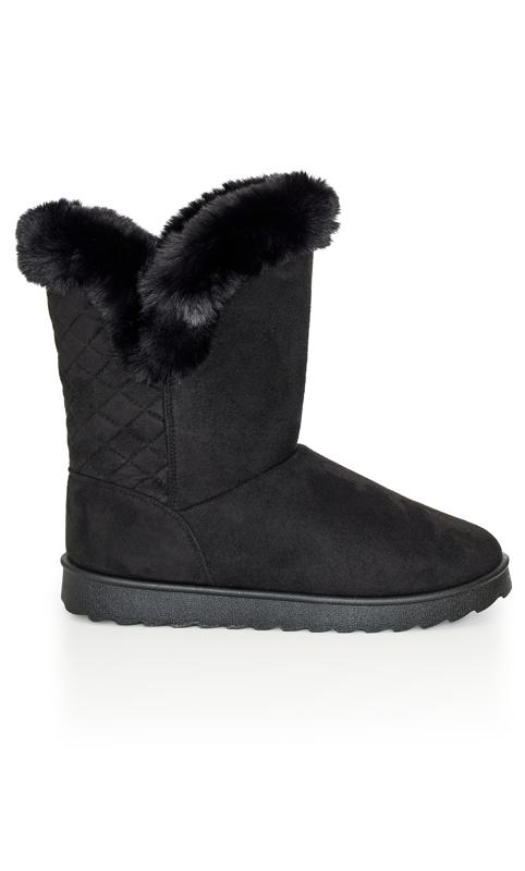 Roxy Black Wide Fit Faux Fur Bootie 1