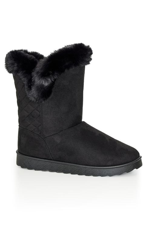 Roxy Black Wide Fit Faux Fur Bootie 2