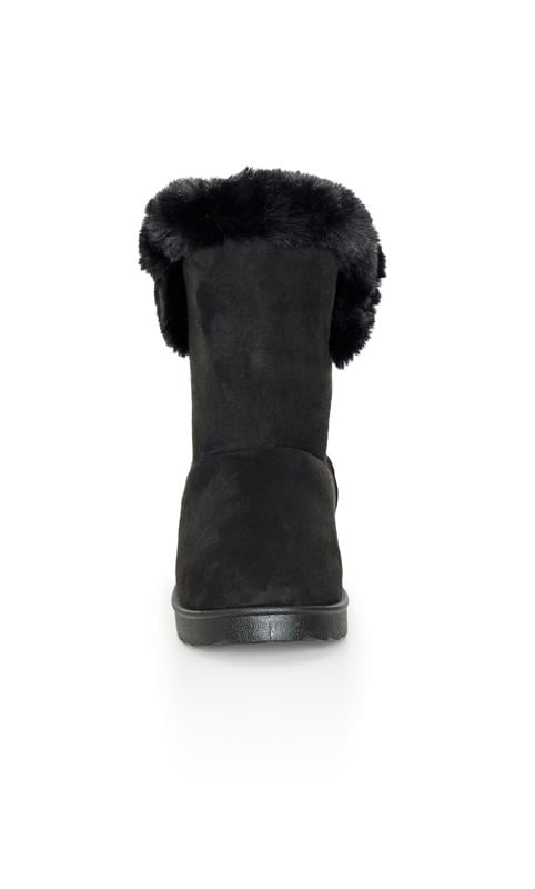 Roxy Black Wide Fit Faux Fur Bootie 5