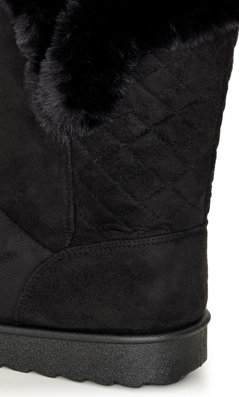 Roxy Black Wide Fit Faux Fur Bootie 7