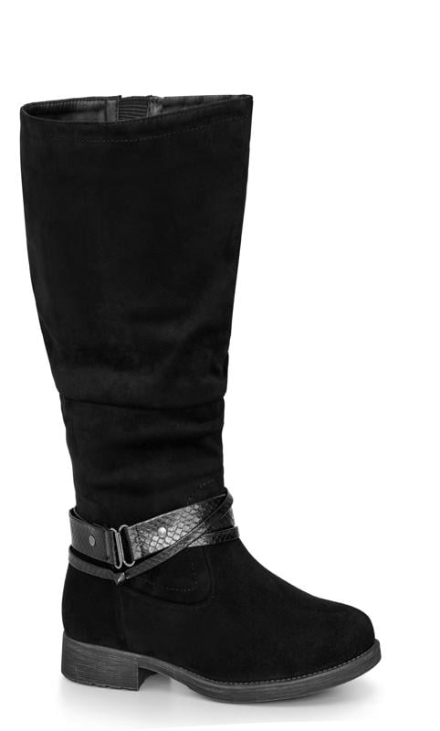 Plus Size  Evans Black WIDE FIT Sorcha Tall Boot