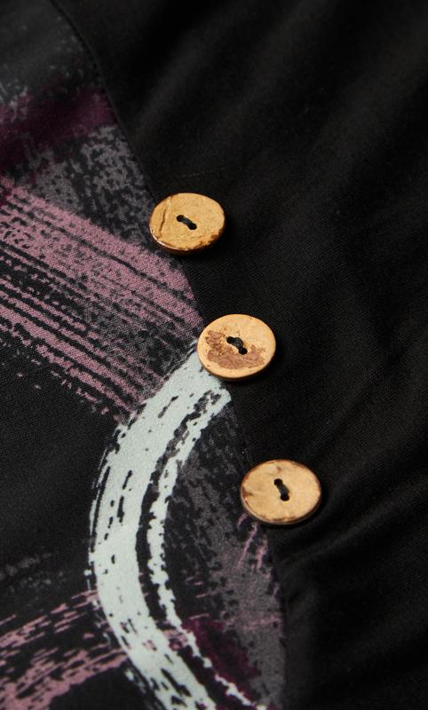 Knit Plum Print Button Dress 8