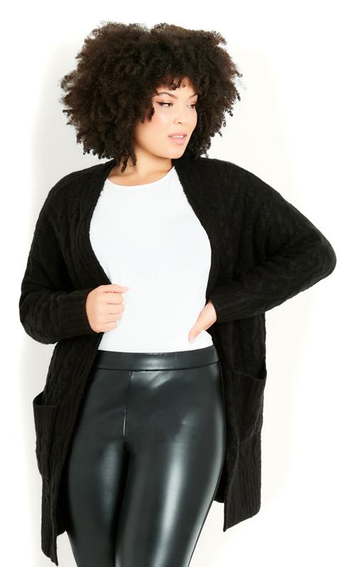 Cable Knit Black Cardigan 3