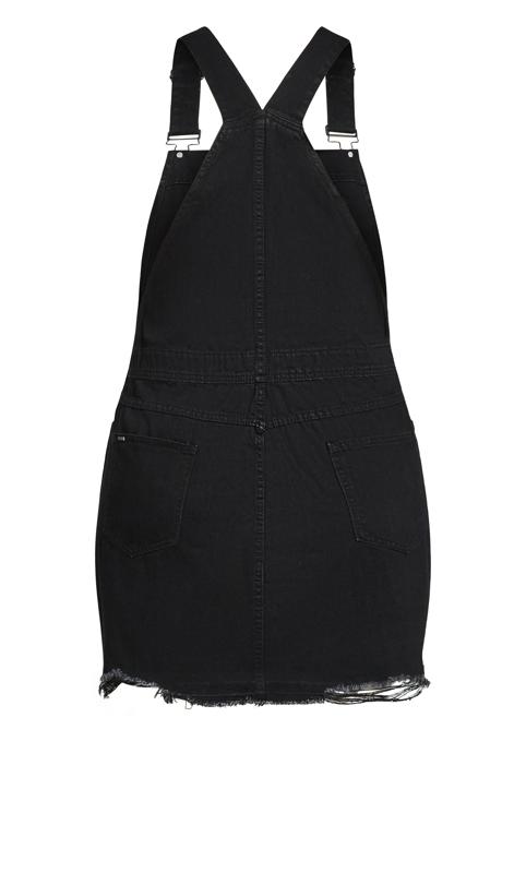 Everyday Pini Black Denim Mini Pinafore Dress 5