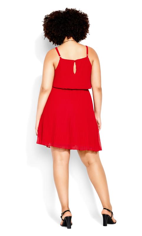 Sweet Red Pleat Mini Dress 3