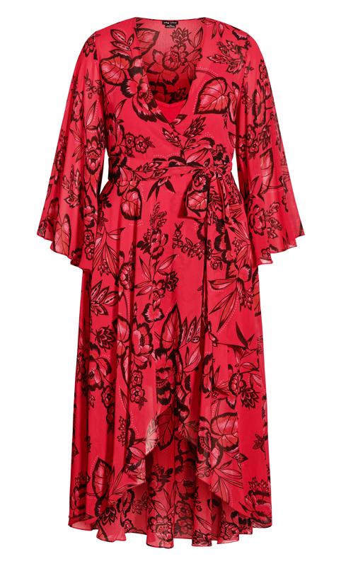 Cherry Red Bloom Maxi Dress 4