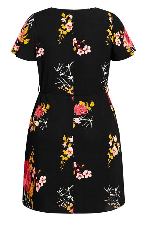 Beloved Black Floral Zip Mini Dress 3